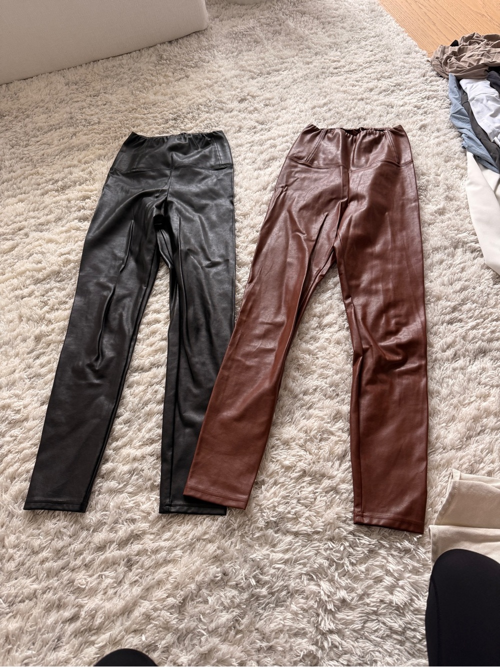Wilfred Faux Leather Leggings - Black and Brown